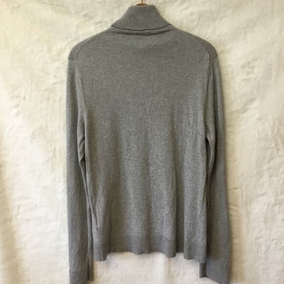 Abercrombie & Fitch Light Gray Cashmere-Blend Turtleneck Sweater - Picture 8 of 12